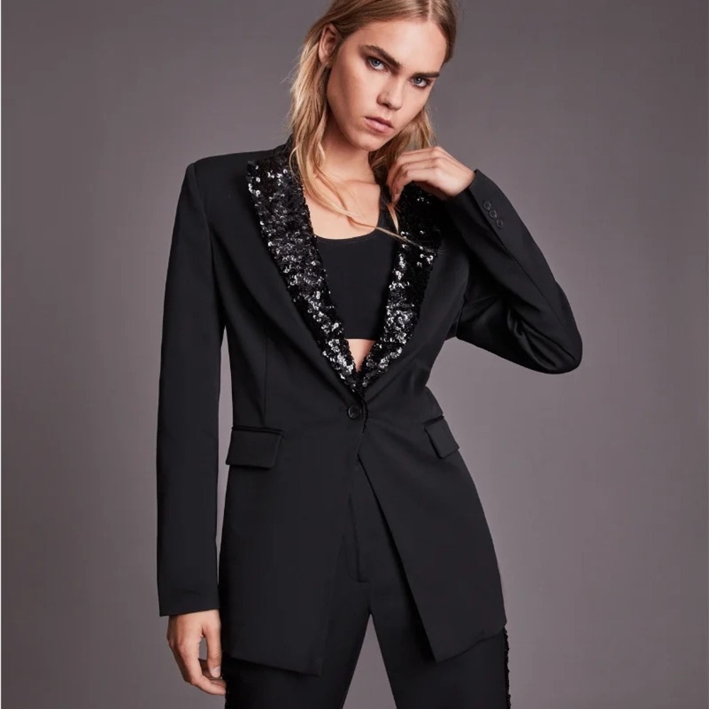 ALLSAINTS Sequin Lapel Black Blazer